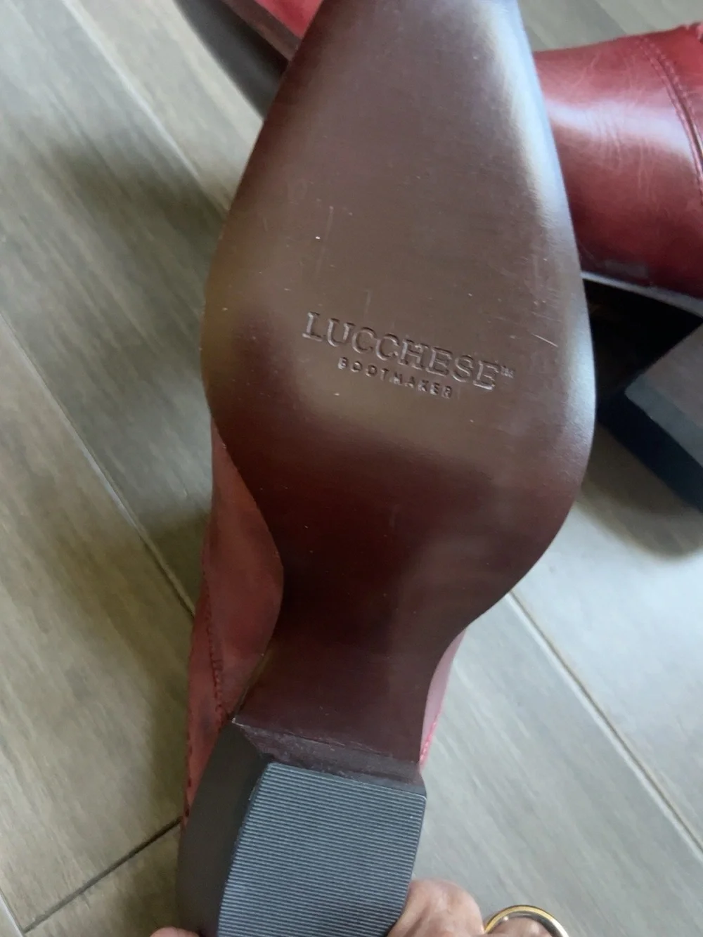 Lucchese Burgundy Leather Braided-Trim Slip-On Mules NWOT